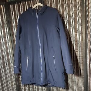 Eddie Bauer Navy Quilted Rain Coat XL